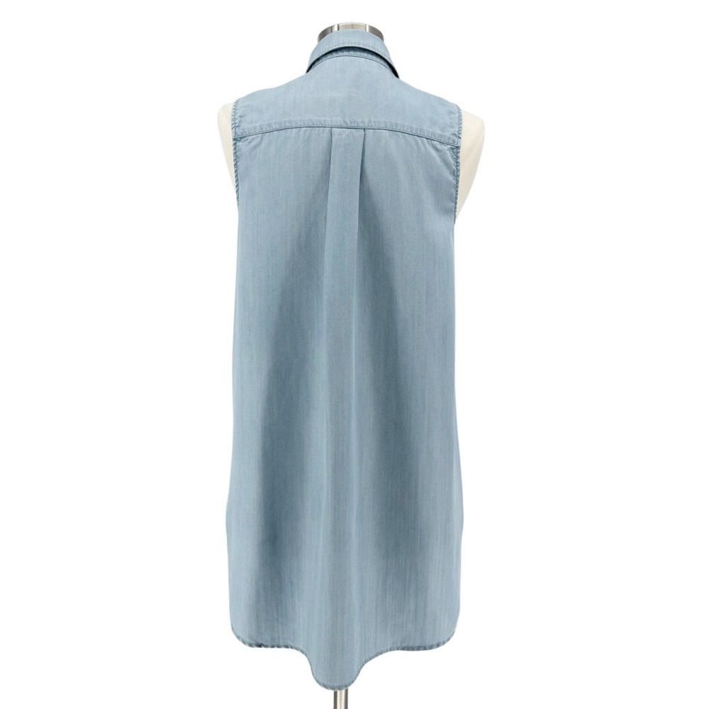 HINGE Sleeveless Tencel Chambray Button-Up Top M - Picture 4 of 8
